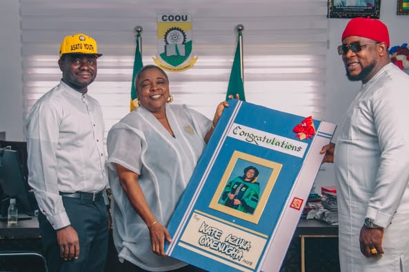 COURTESY VISIT: COOU NATIONAL ALUMNI BODY CONGRATULATES PROF. KATE AZUKA OMENUGHA